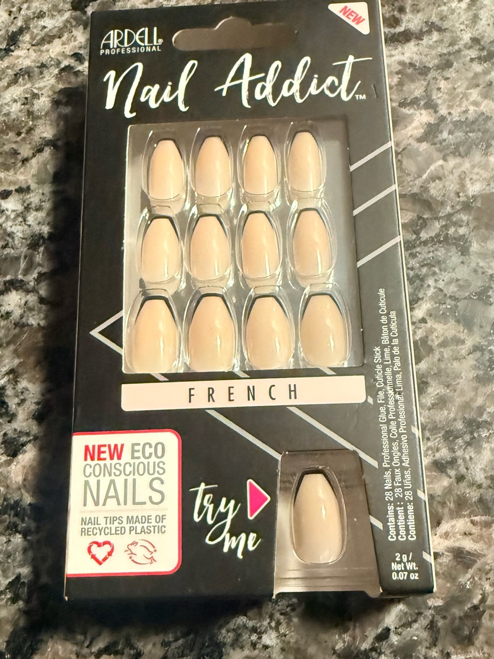 Ardell Nail Addict French Artificial Nails in Nude Beige